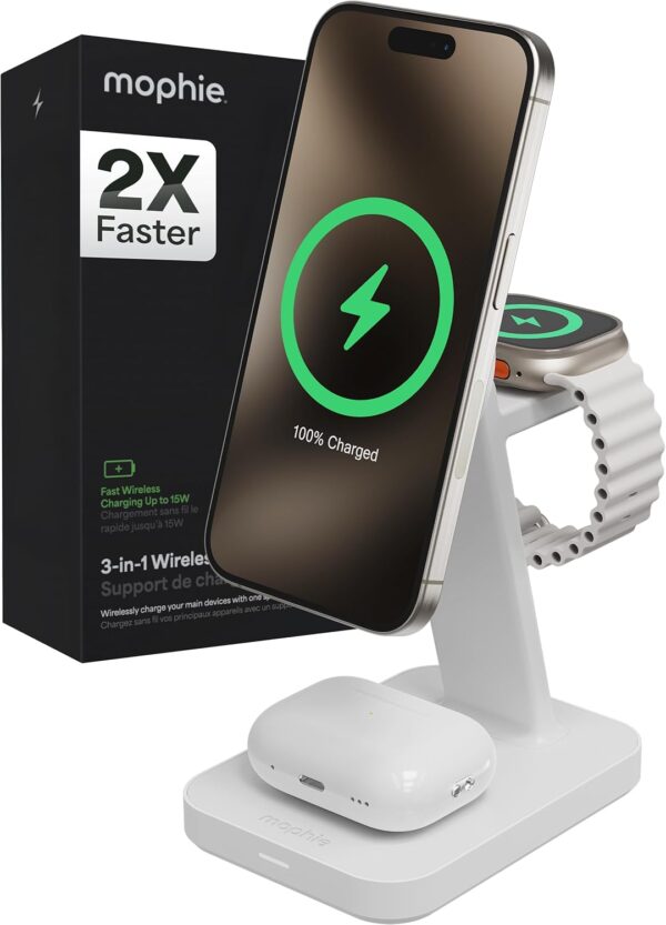 Mophie უკაბელო Iphone-ის applewatch-ის და airpod-ის სატენი